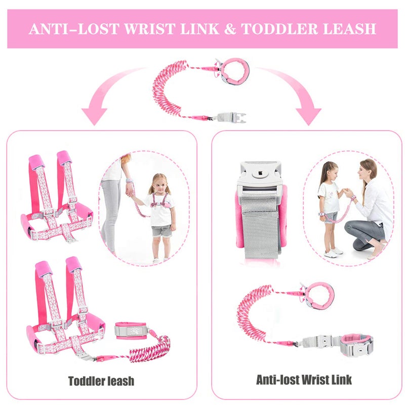 WSZCML Toddler Leash -Anti Lost Wrist Link for Toddlers -Toddler Harness with Lock for Kids,Baby Leash,Leash for Toddlers,Wrist Leashes,Child Leashes for Toddlers,Upgrade with Reflective Tape Liner for Kids - Image 2